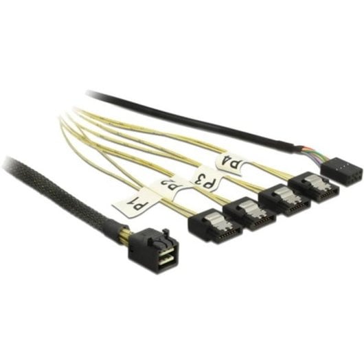 Cable Adaptador DeLOCK Mini SAS HD SFF-8643 a 4x SATA 7p 1m