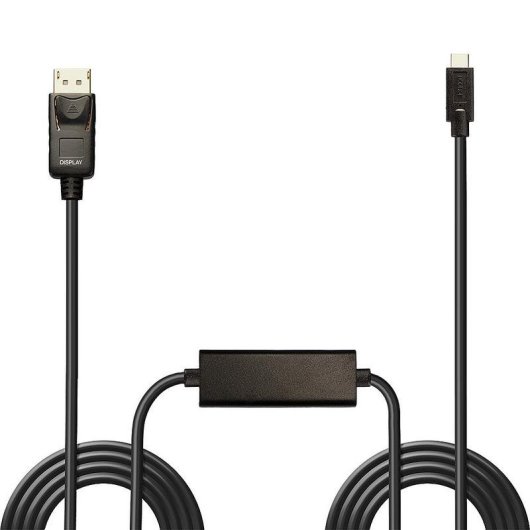 Cable adaptateur USB Type C à DisplayPort 10 m noir Lindy