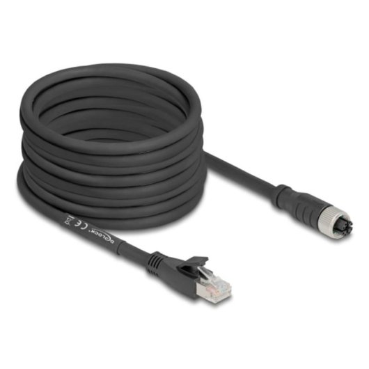 Cavo di rete DeLOCK 80595 10 m Cat5e S/FTP M12 a RJ-45 Nero