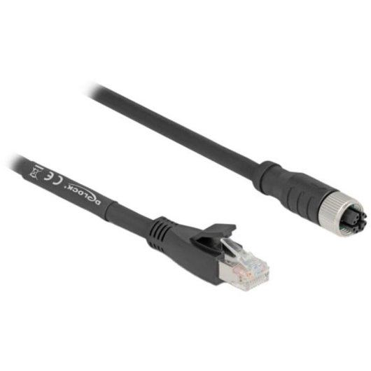 Cavo di rete DeLOCK 80595 10 m Cat5e S/FTP M12 a RJ-45 Nero