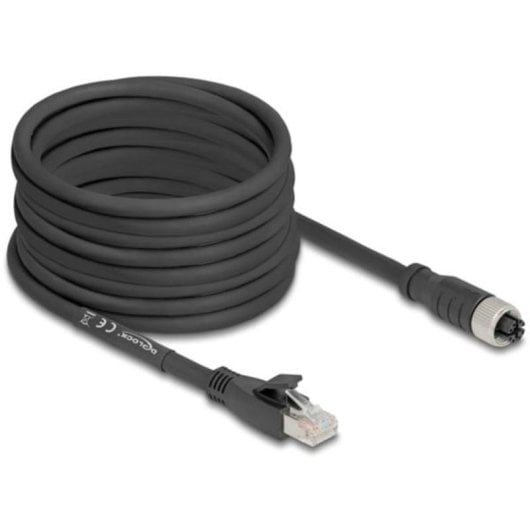 Cavo di rete DeLOCK 80595 10 m Cat5e S/FTP M12 a RJ-45 Nero