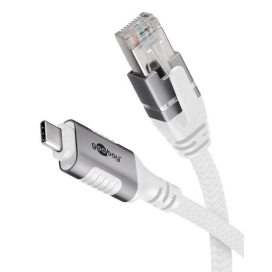 Cavo di rete Goobay 74176 USB-C a RJ-45 Cat6 2 m bianco