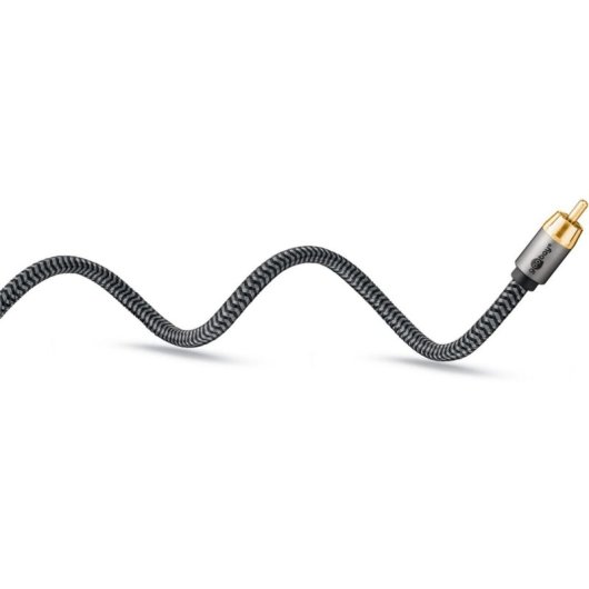 Cable RCA Y Goobay 5 m Negro/Plata Conectores Chapados en Oro