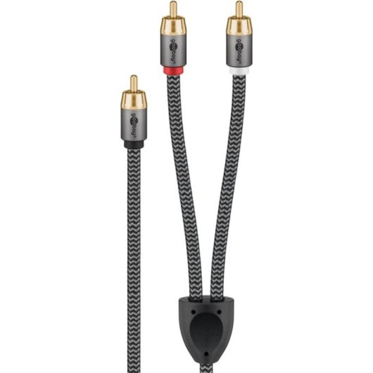 Cable RCA Y Goobay 5 m Negro/Plata Conectores Chapados en Oro