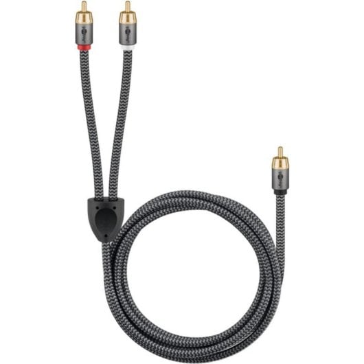 Cable RCA Y Goobay 5 m Negro/Plata Conectores Chapados en Oro