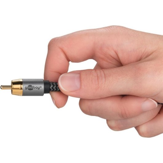 Cable RCA Y Goobay 5 m Negro/Plata Conectores Chapados en Oro