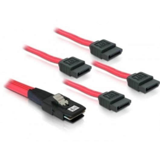 Cable Adaptador DeLOCK Sata 4x 1m SFF-8087 a 4x SATA 7-pin Rojo