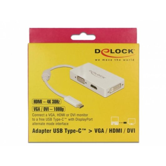 Adattatore USB-C per VGA, HDMI e DVI DeLOCK