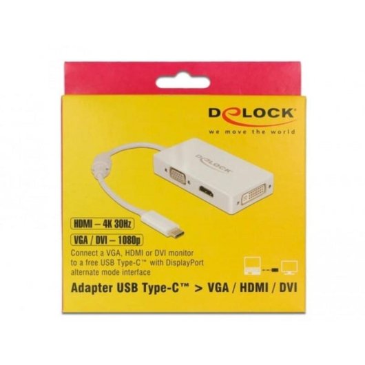 Adattatore USB-C per VGA, HDMI e DVI DeLOCK
