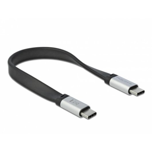 Cable USB DeLOCK 85926 0,22 m USB-C a USB-C 3.2 Gen 2 10 Gbit/s Negro/Plata