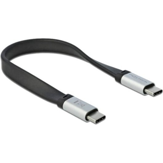 Cable USB DeLOCK 85926 0,22 m USB-C a USB-C 3.2 Gen 2 10 Gbit/s Negro/Plata