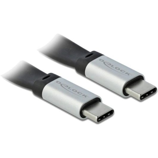 Cable USB DeLOCK 85926 0,22 m USB-C a USB-C 3.2 Gen 2 10 Gbit/s Negro/Plata