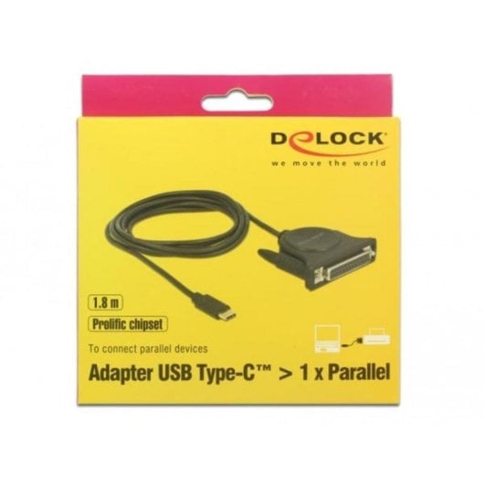 Cavo parallelo DeLOCK USB-C a DB25 1,8 m Nero