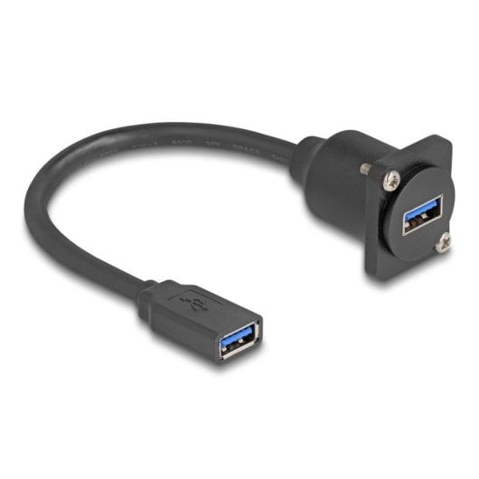 Cabo USB Delock Fêmea a Fêmea 5 Gbps 20 cm Preto