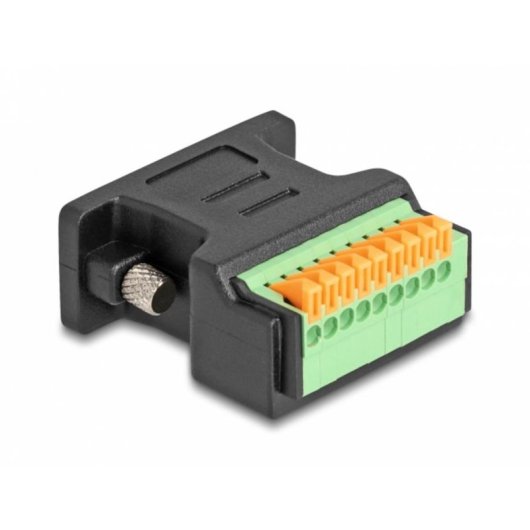 Adaptateur D-Sub 9 femelle à bloc de bornes avec bouton poussoir DeLOCK