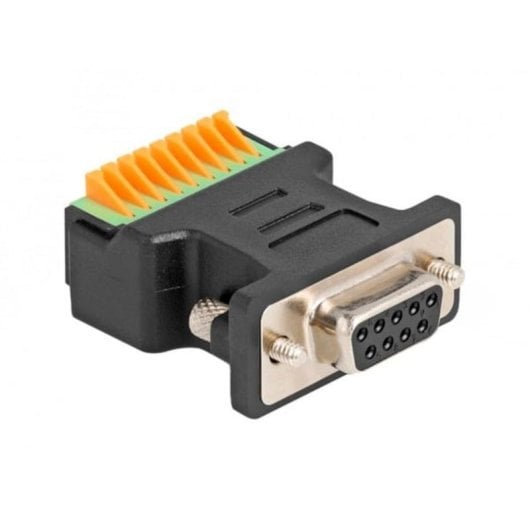 Adaptateur D-Sub 9 femelle à bloc de bornes avec bouton poussoir DeLOCK
