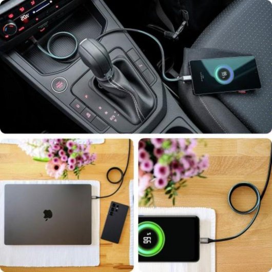 Câble de charge magnétique 4 en 1 Ansmann 1,2 m USB A/USB C et USB C/Lightning