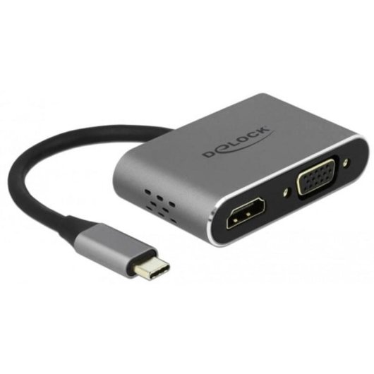 Hub USB-C DeLOCK 64074 com HDMI, VGA e USB Power Delivery 87 W