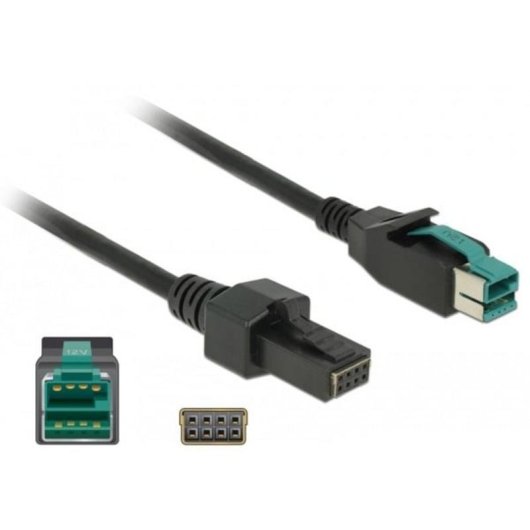 Cavo di trasmissione DeLOCK PoweredUSB 12V Nero 2 m