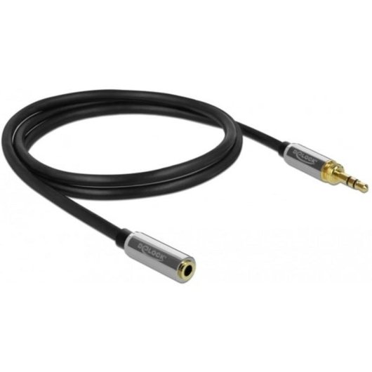 Cavo di estensione audio Delock 3,5 mm maschio a 3,5 mm femmina 1 m nero/grigio