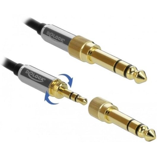 Cavo di estensione audio Delock 3,5 mm maschio a 3,5 mm femmina 1 m nero/grigio