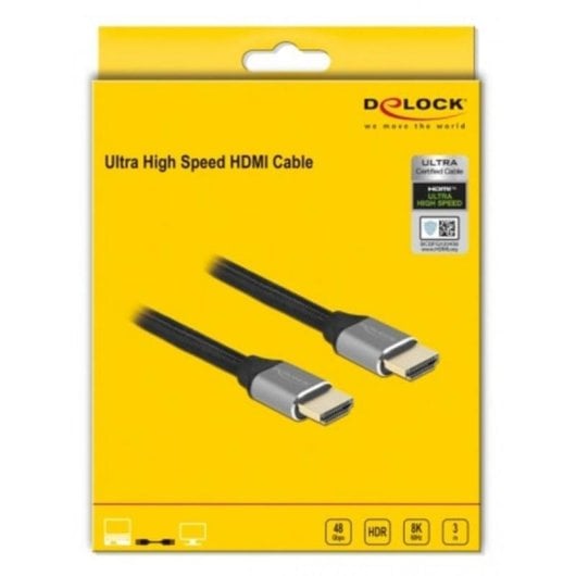 Kabel HDMI Delock Ultra High Speed 48 Gbps 8K 60 Hz 3 m Grau