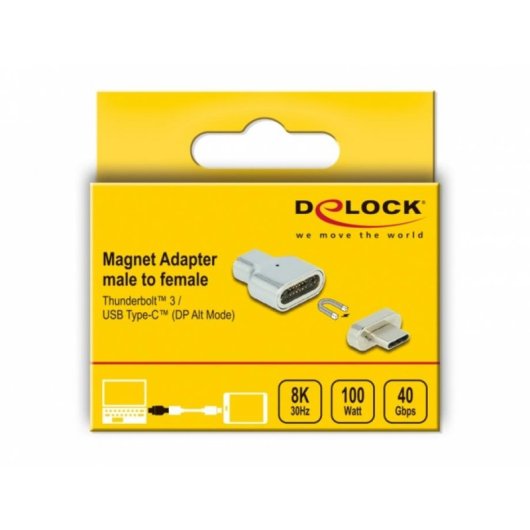 Adattatore magnetico DeLOCK Thunderbolt 3/USB-C 8K 30 Hz maschio-femmina