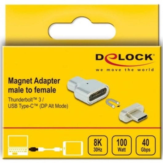 Adattatore magnetico DeLOCK Thunderbolt 3/USB-C 8K 30 Hz maschio-femmina