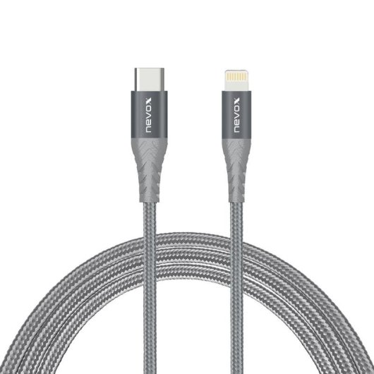 Cable Nevox 1885 1 m Lightning a USB C Gris Plata