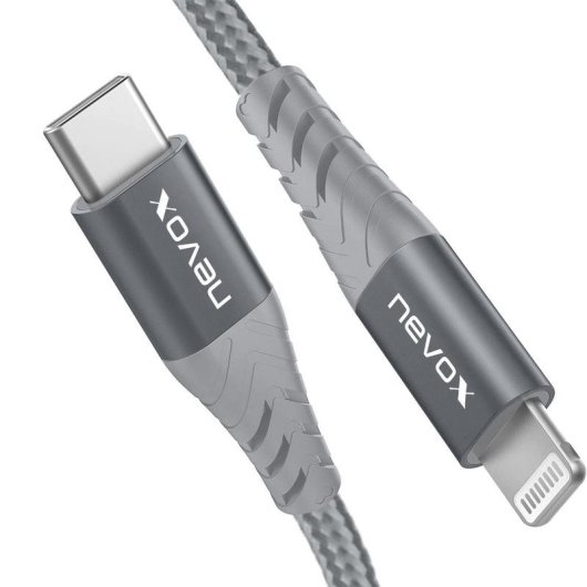 Cable Nevox 1885 1 m Lightning a USB C Gris Plata