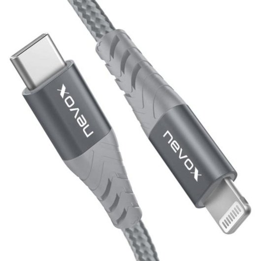 Cable Nevox 1885 1 m Lightning a USB C Gris Plata