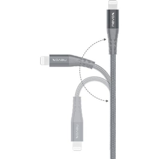 Cable Nevox 1885 1 m Lightning a USB C Gris Plata