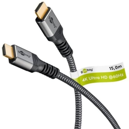 Cavo HDMI Goobay 64998 15 m 18 Gbit/s 4K Nero Argento