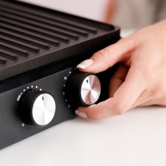 Grill Taurus Bistro Gourmet 2600 W Schwarz Aluminium Drehbar Grillrost + Platte