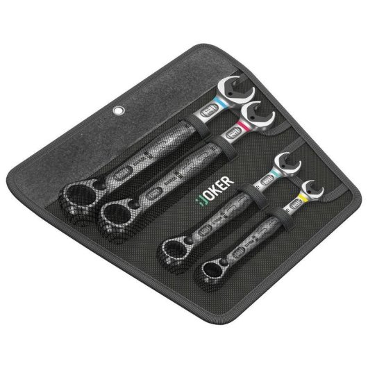 Juego de llaves combinadas Wera Joker Switch 10,13,17,19 mm, 1/4", Cromo