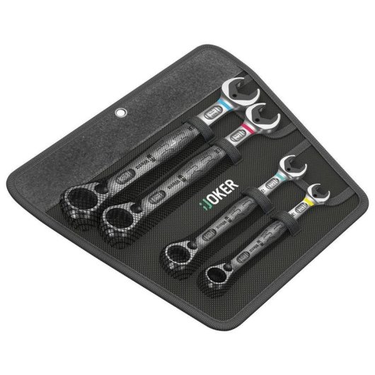 Juego de llaves combinadas Wera Joker Switch 10,13,17,19 mm, 1/4", Cromo
