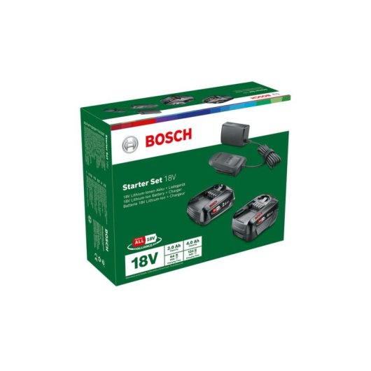 Kit de carregador e baterias Bosch Starter-Set 18V 2 x Akku (2,0 Ah + 4,0 Ah)