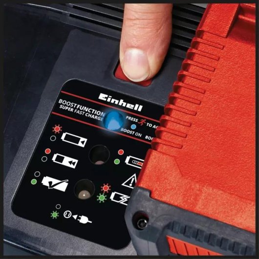 Cargador Einhell Power X-Change 8A 18V Boostcharger Negro/Rojo