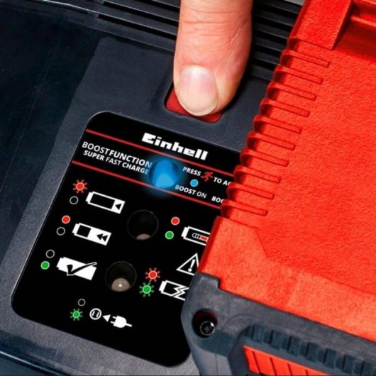 Cargador Einhell Power X-Change 8A 18V Boostcharger Negro/Rojo