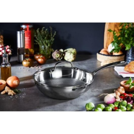Bratpfanne Tefal E49704 Eternal Mesh Triply 24 cm Edelstahl