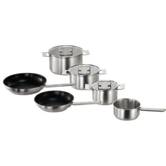 Kit de cacerolas Bosch HEZ9SE060, 6 piezas, acero inoxidable, inducción