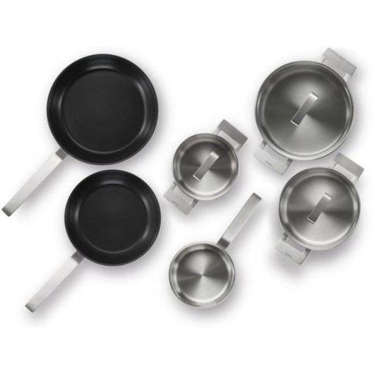 Kit de cacerolas Bosch HEZ9SE060, 6 piezas, acero inoxidable, inducción