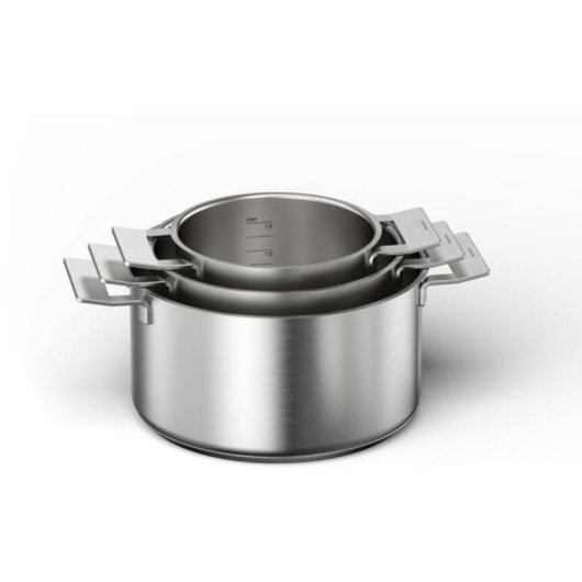 Kit de cacerolas Bosch HEZ9SE060, 6 piezas, acero inoxidable, inducción