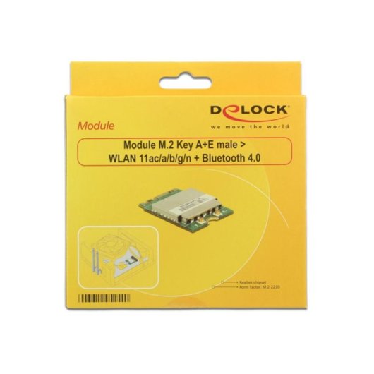 Tarjeta de red DeLOCK 95254 M.2 Wi-Fi 5 433,3 Mbit/s WLAN Bluetooth 4.0