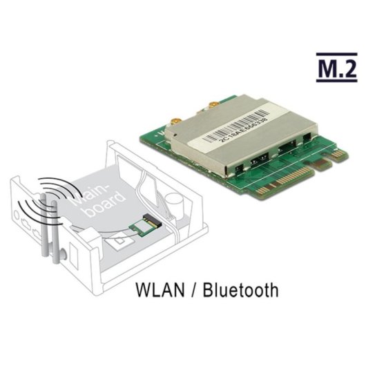 Tarjeta de red DeLOCK 95254 M.2 Wi-Fi 5 433,3 Mbit/s WLAN Bluetooth 4.0