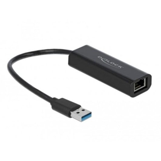 Scheda di Rete DeLOCK 66299 USB-A Ethernet 2,5 Gb/s con cavo 15 cm nera