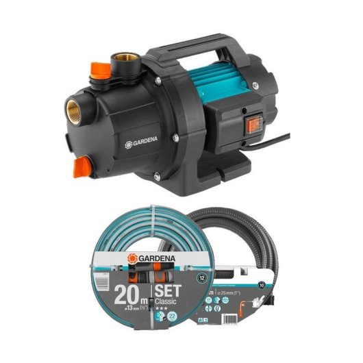 Pompe à eau GARDENA 9011-47 600 W 3000 l/h 3,5 bar Noir/Vert