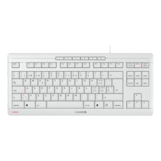 Teclado CHERRY STREAM KEYBOARD TKL cableado con switch de tijera QWERTZ Swiss blanco