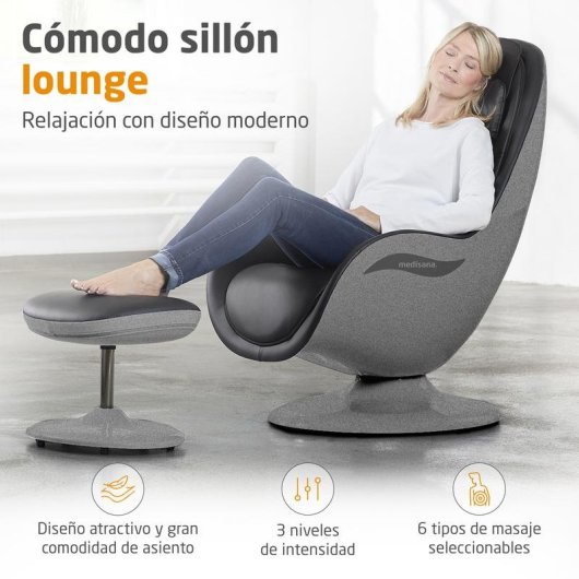Sillón de masaje MEDISANA RS 670 Nero con 6 tecniche e poggiapiedi