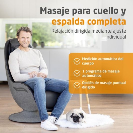 Sillón de masaje MEDISANA RS 670 Nero con 6 tecniche e poggiapiedi